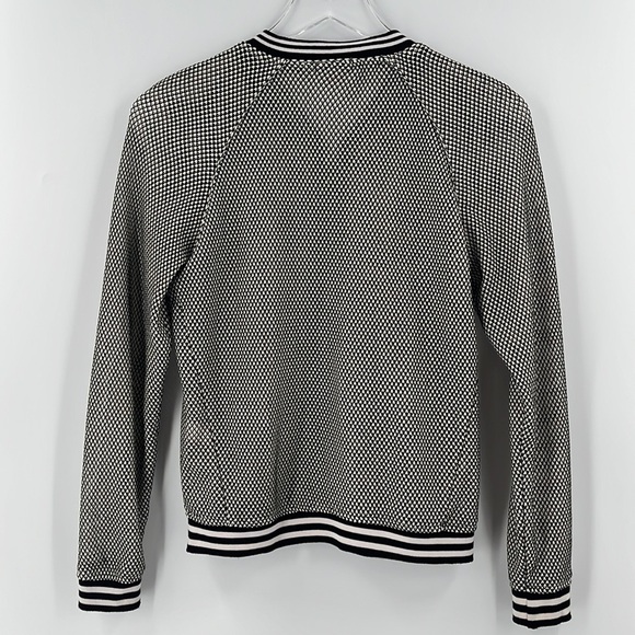 JUICY Couture Black & White Mesh Bomber Track Jacket Lightweight Small - Picture 4 of 7